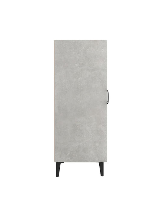 Living Room Display Cabinet Made of Particle Board with Grey Concrete Glass 69.5x34x90cm