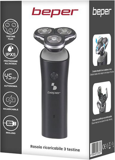 Beper P304BAR003 Rotating Electric Shaver Face Rechargeable