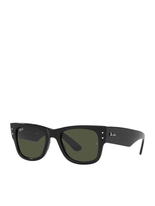 Ray Ban Mega Wayfarer Unisex Ochelari de soare cu Negru Cadru și Verde Lentilă RB0840S 901/31