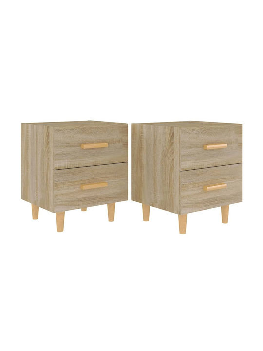 Wooden Bedside Tables 2pcs Sonoma Δρυς 40x35x47.5cm