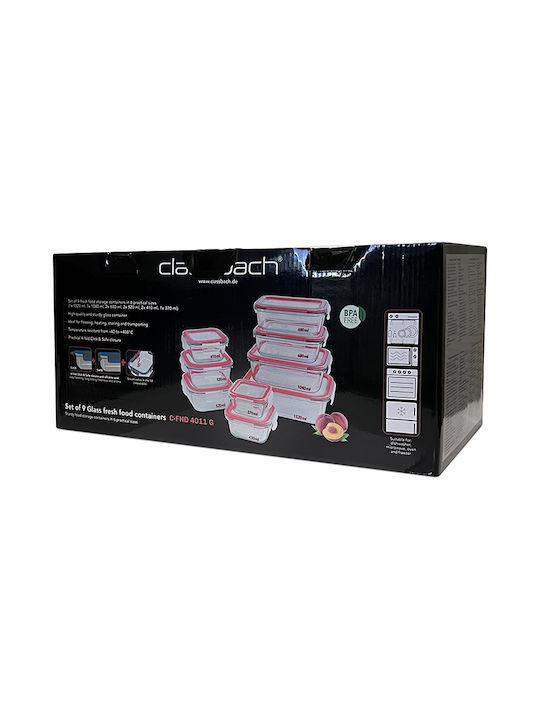 CLASSBACH C-FHD 4011 G Σετ Δοχεία Φαγητού Γυάλινα Διάφανα 9τμχ