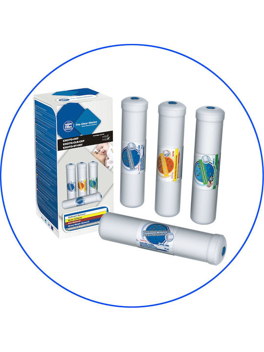Aqua Filter Under Sink Water Filter Replacement made of Activated Carbon 12" Excito-ST-CRT 4pcs