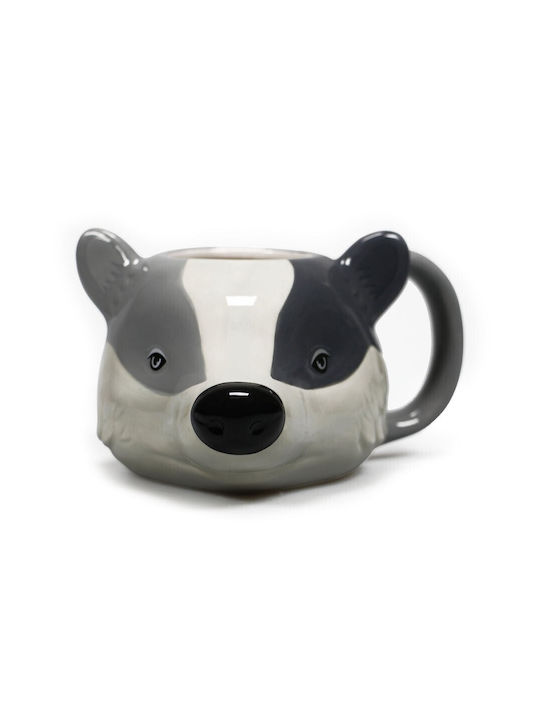 Half Moon Bay Hufflepuff Badger Κούπα Κεραμική Γκρι 350ml