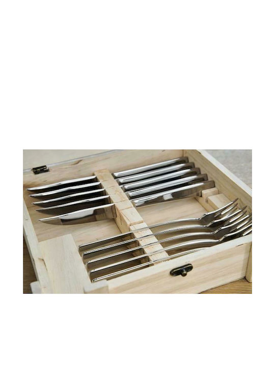 Zwilling J.A. Henckels Steak Cutlery Σετ Μαχαιροπίρουνα Ασημί 12τμχ