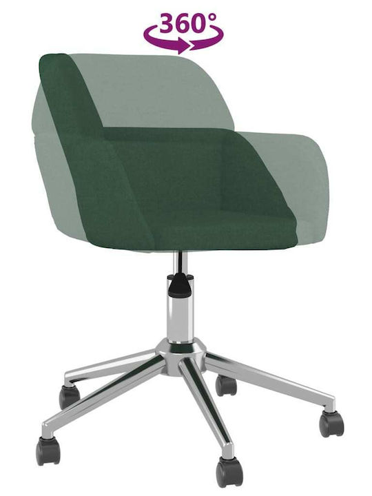 Swivel Visitor Chair with Arms & Wheels Σκούρο Πράσινο 54x60x73cm