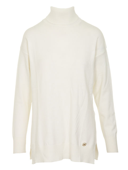 Kendall + Kylie Women's Long Sleeve Sweater Turtleneck White