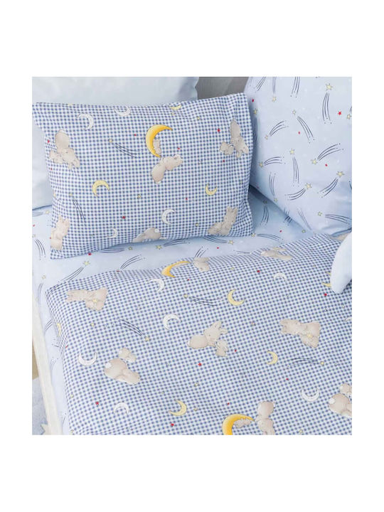 Borea Bunny Baby Sheets Set Crib Cotton Light Blue 120x160cm 3pcs 027401119011