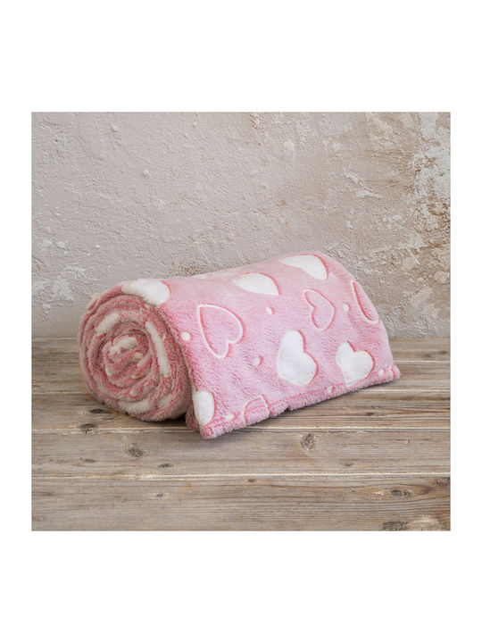 Kocoon Κουβέρτα Κούνιας Darling Fleece Ροζ 110x140εκ.