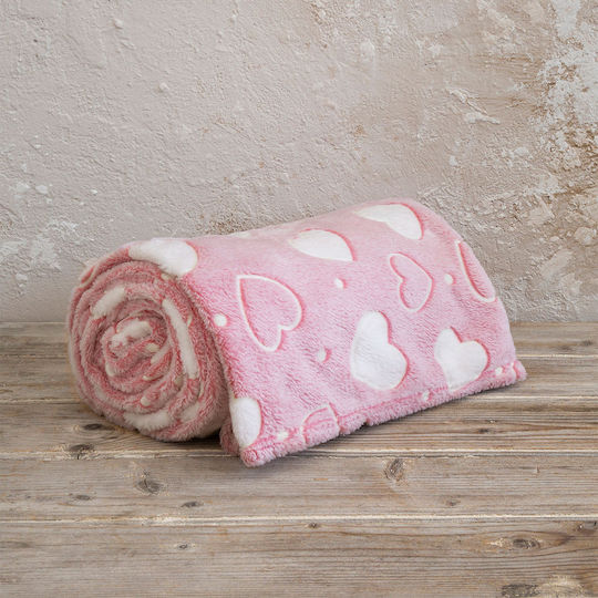 Kocoon Κουβέρτα Κούνιας Darling Fleece Ροζ 110x140εκ.