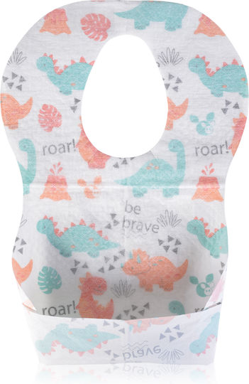 Cangaroo Disposable Baby Bib Spotty Waterproof Bib Paper Disposable with Elastic Neck Opening & Pocket Multicolored for 4 m+ 20pcs