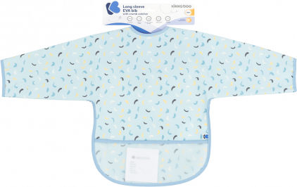 Kikka Boo Arty Waterproof Coverall Plastic with Hoop & Loop Fastener, Pocket & Sleeves Blue