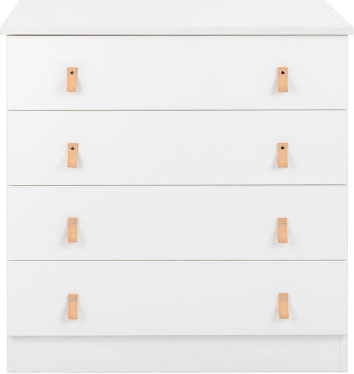 Elon Dulap cu Sertare pentru Bebeluși cu 4 Sertare Albă 80x48x85cm