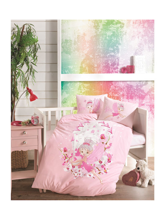 Silk Fashion Fairy Σετ Πάπλωμα Κούνιας Ροζ 125x150cm