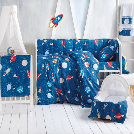Rythmos Duvet Crib Cotton Space Odyssey Blue 110x150cm
