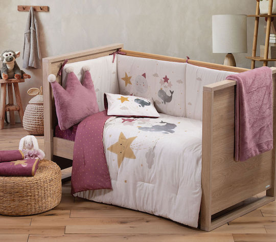 Nef-Nef Homeware Sparkle Friends Bettdecke Für Krippe Baumwolle Ecru 110x140cm