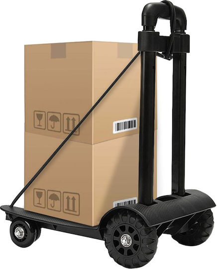 Home Use Transport Trolley Foldable for Weight Load up to 50kg Black