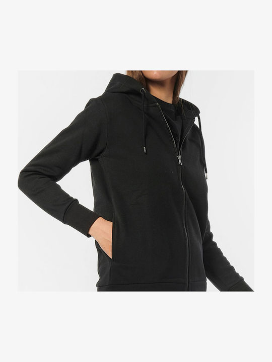 Women's Sweatshirt Jacket Hooded Black