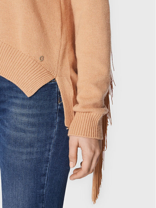 Women's Blouse Long Sleeve Turtleneck Beige