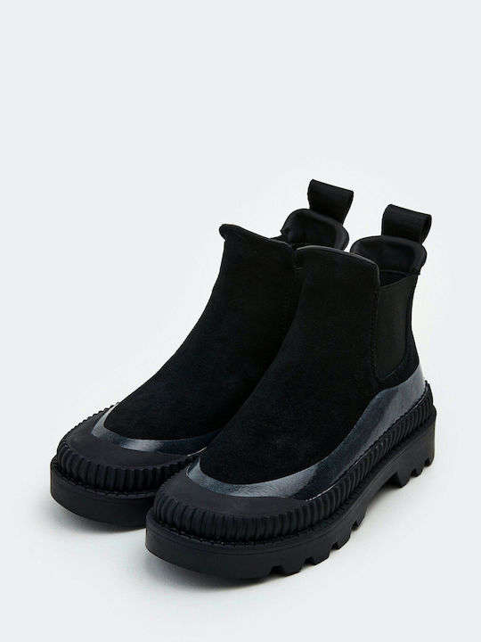 Ascot Suede Γυναικεία Chelsea Μποτάκια Μαύρα