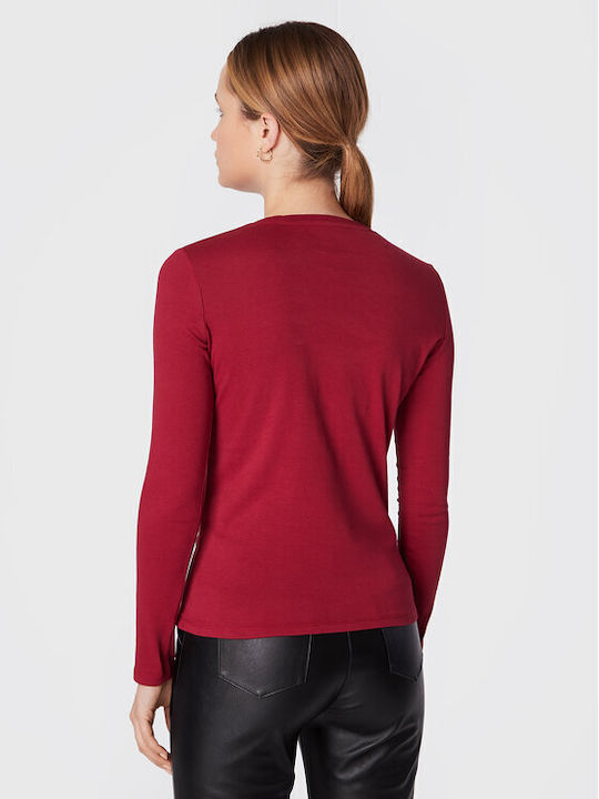 Guess Mirela Women's Blouse Cotton Long Sleeve Red