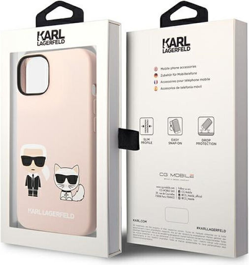 Karl Lagerfeld Karl & Choupette Umschlag Rückseite Kunststoff Rosa (iPhone 14 Plus)