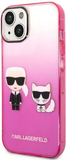Karl Lagerfeld Ikonik Karl & Choupette Back Cover Πλαστικό Pink Gradient (iPhone 14 Plus)