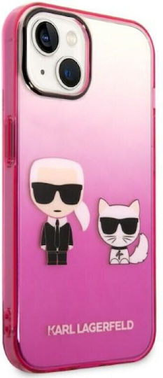 Karl Lagerfeld Ikonik Karl & Choupette Back Cover Πλαστικό Pink Gradient (iPhone 14 Plus)