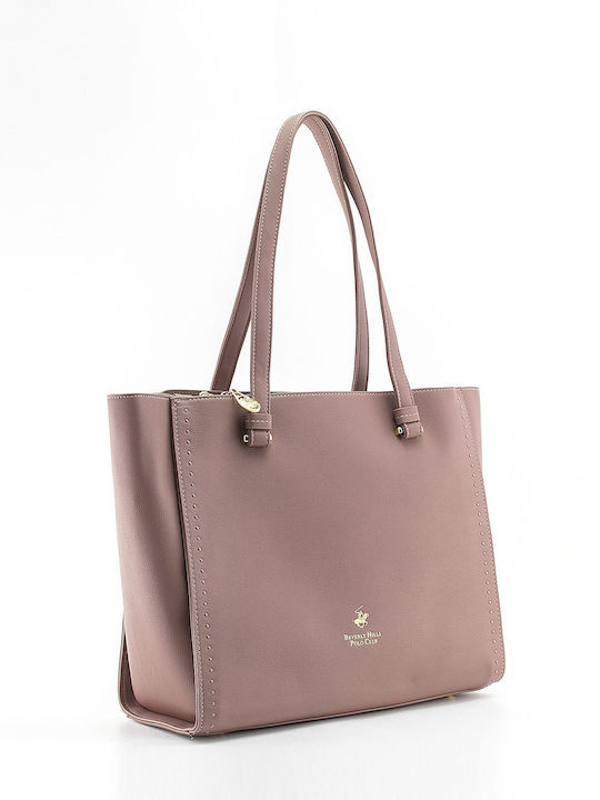 Beverly Hills Polo Club Damen Tasche Shopper Schulter Rosa