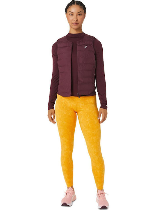 Kurz Damen Ärmellos Puffer Jacke für Winter Burgundisch