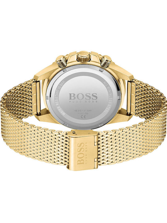 Boss Admiral Мъжки Часовник 46mm Хронограф На Батерия Със Златист Неръждаем Стоманен Гривна