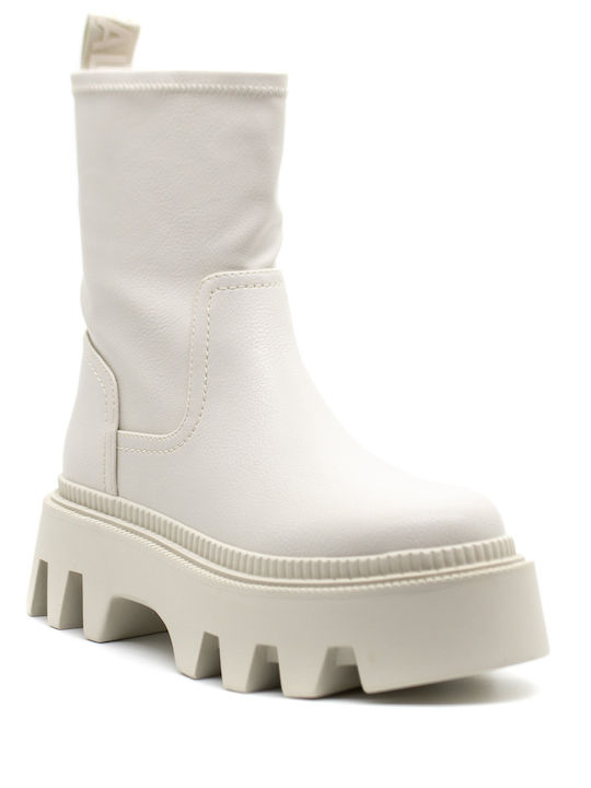 Flora Stiefeletten Damen Cream
