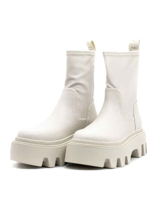 Flora Stiefeletten Damen Cream