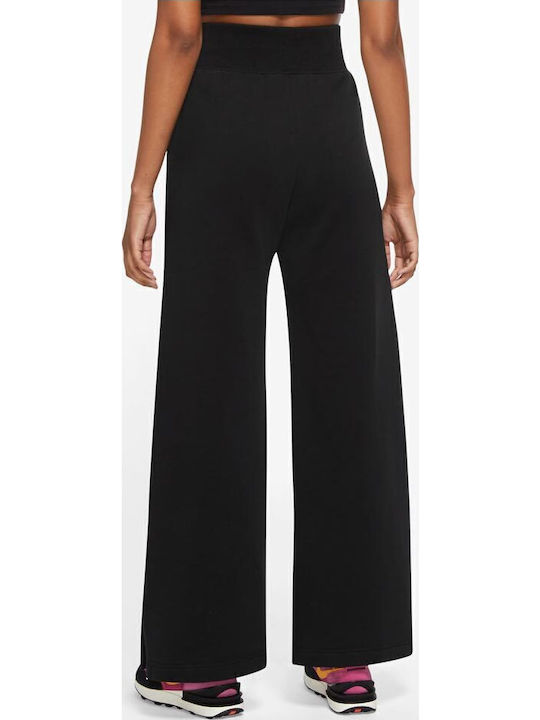 Sportswear High Waist Sweatpants Wide Fleece Black