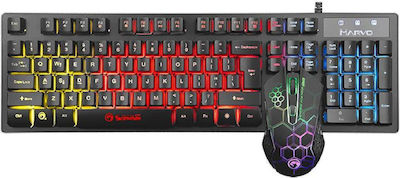 Marvo KM409 Set Gaming Tastatură cu iluminare RGB & Mouse (Engleză US)