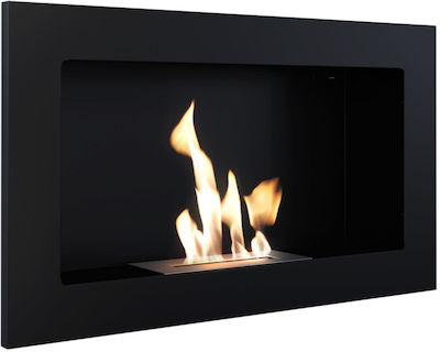 Kratki Indoor Wall Mounted Bioethanol Fireplace Black 62x36x13cm