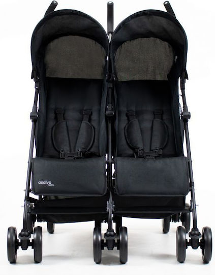 Asalvo Double River Reversible Double Stroller Suitable for Newborn Black 13.5kg