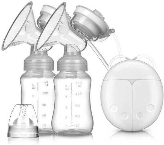 Factory Pompa de sân dublă electrică Funcționează cu baterie Fără BPA Alb 150ml