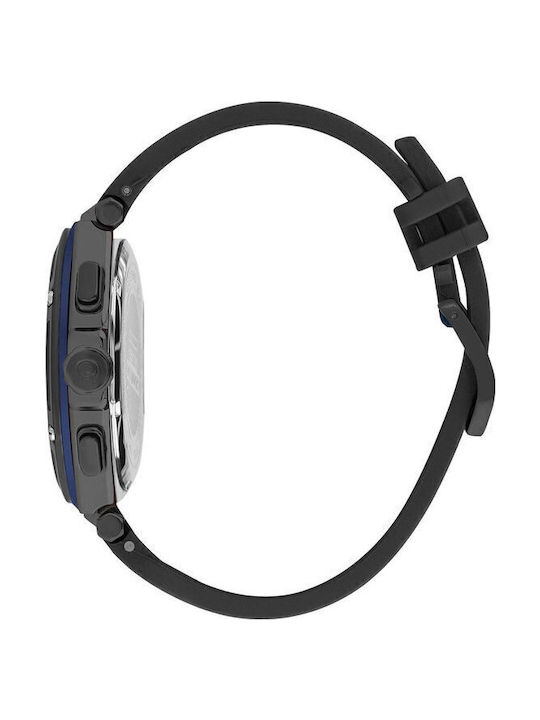 Quantum Men's Watch 50mm Chronograph Battery with Black Rubber Strap