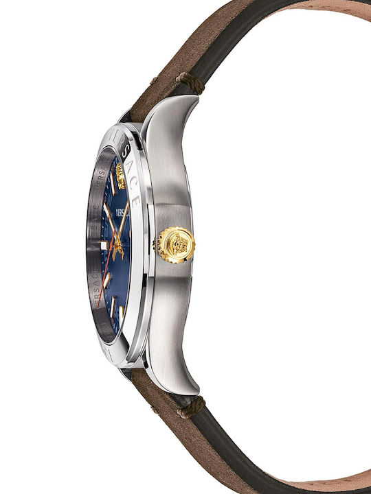 Versace Hellenyium Ρολόι με Δερμάτινο Λουράκι Versace Hellenyium Ρολόι με Δερμάτινο Λουράκι