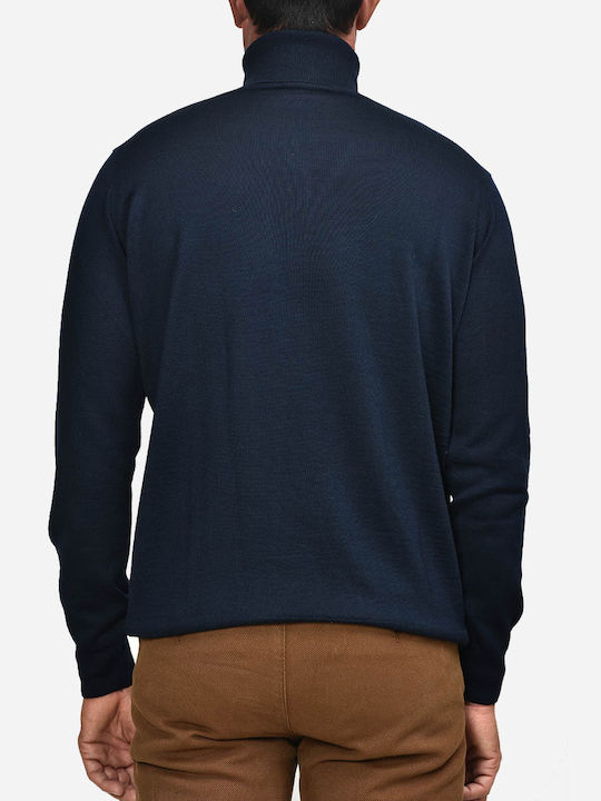 Ellemme Men's Long Sleeve Sweater Turtleneck Navy Blue