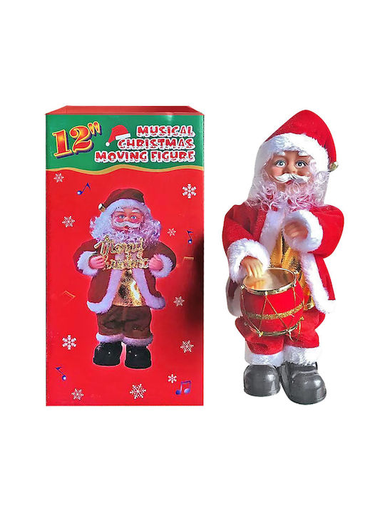 XMASfest Santa Claus Battery Red 27x14cm και Τύμπανο