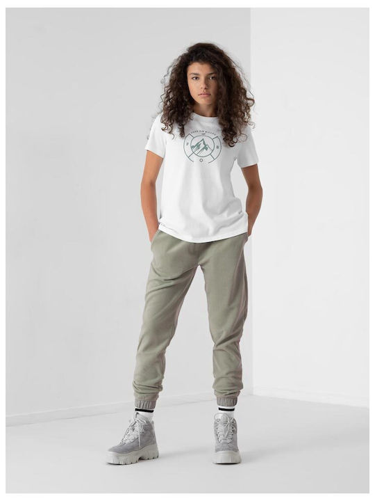 4F Pantaloni de trening pentru femei cu cauciuc Verde