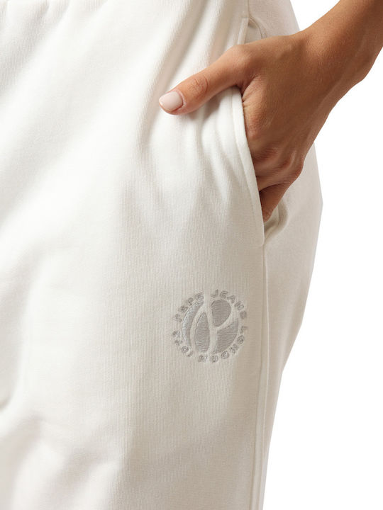 Audrey High Waist Sweatpants Jogger White