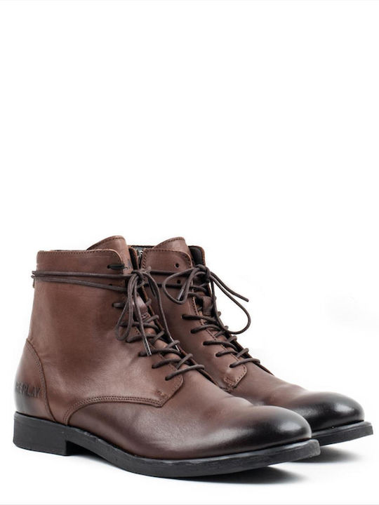 Replay City Urban Men's Leather Boots Brown