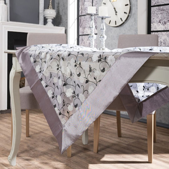 Teoran Καρέ Τραπεζομάντηλο με Κέντημα L8409 Lila 90x90εκ.