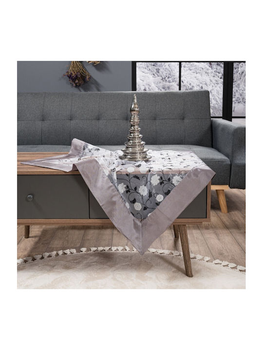 Teoran Καρέ Τραπεζομάντηλο με Κέντημα L8409 Lila 135x135εκ.