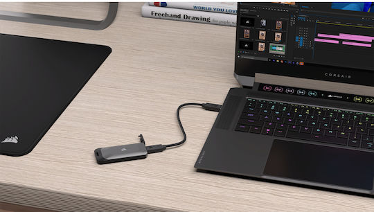 Corsair EX100U USB 3.2 / USB-C Extern SSD 1.0TB 2.5" Negru