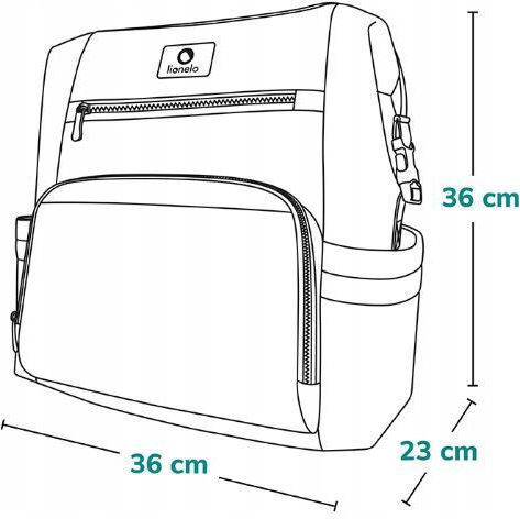 Lionelo Τσάντα Μαιευτηρίου Πλάτης Cube Γκρι 36x23x36εκ.