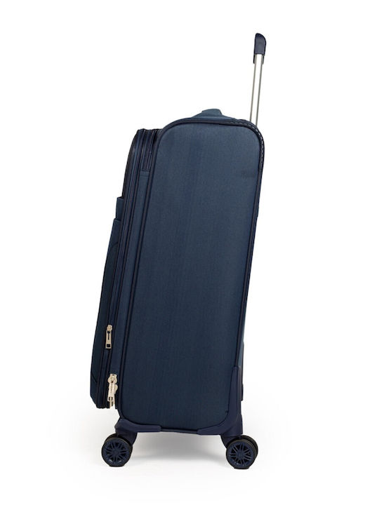 Cardinal 70111 Valiză Mare De Călătorie Din Material Textil Albastră Cu 4 Roți Înălțime 70 Cm