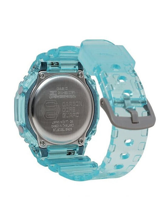 Casio G-Shock Ψηφιακό/Αναλογικό Γυναικείο Ρολόι 42.9mm Μπαταρίας με Μπλε Καουτσούκ Λουράκι